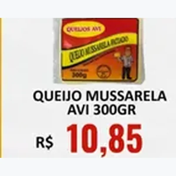 Recorte do encarte de Queijo Mussarela AVI 300 g