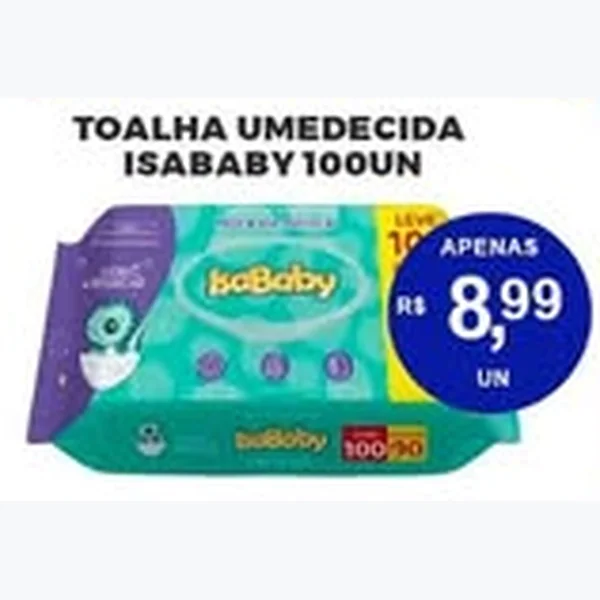 Recorte do encarte de Toalha Umedecida Isababy 100 un