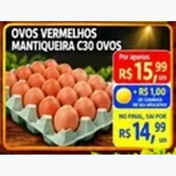 Recorte do encarte de Ovos Vermelhos Mantiqueira 30 un