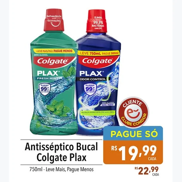 Recorte do encarte de Antisséptico Bucal Odor Control Colgate 750 ml