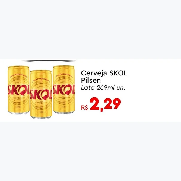 Recorte do encarte de Cerveja Pilsen SKOL 269 ml
