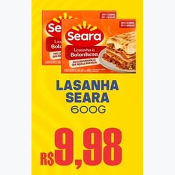 Recorte do encarte de Lasanha À Bolonhesa Seara 600 g