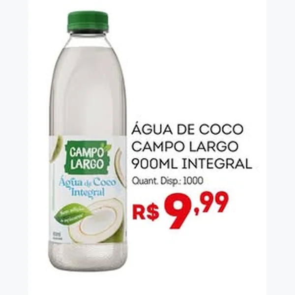 Recorte do encarte de Água de Coco Integral Campo Largo 900 ml