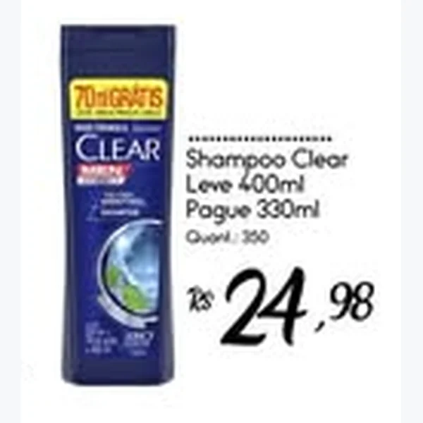 Recorte do encarte de Shampoo Clear 400 ml