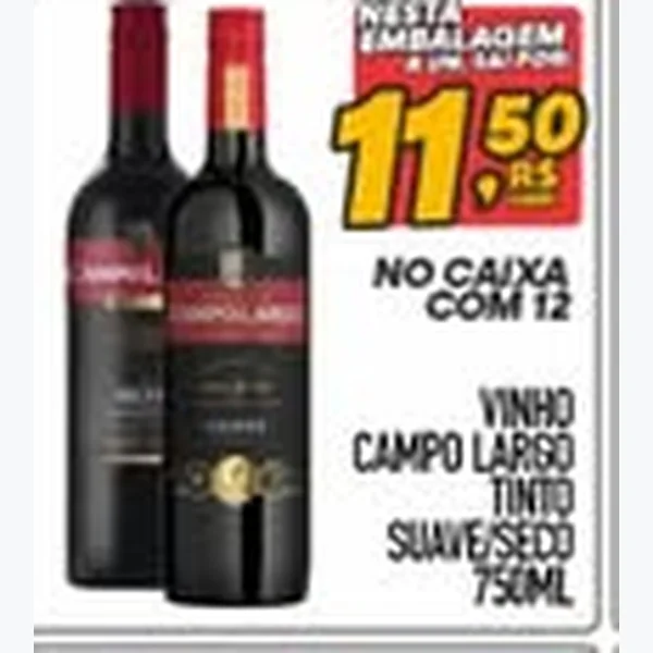 Vinho Tinto Seco Campo Largo 750 ml