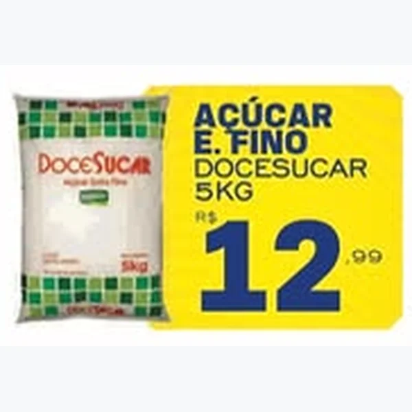 Recorte do encarte de Açúcar Extra Fino Doceçúcar 5 kg
