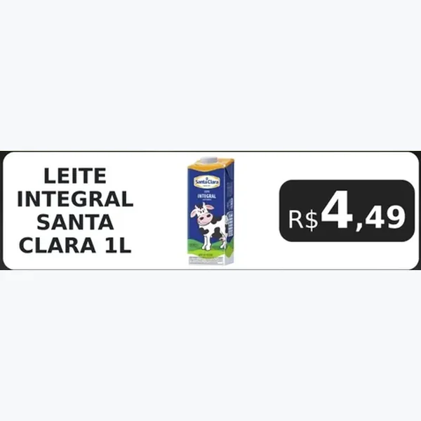 Recorte do encarte de Leite Integral Santa Clara 1 L
