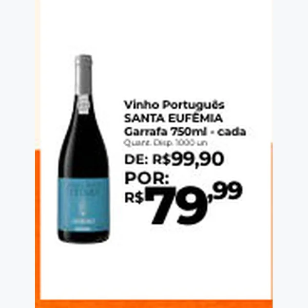 Recorte do encarte de Vinho Português Santa Eufêmia 750 ml