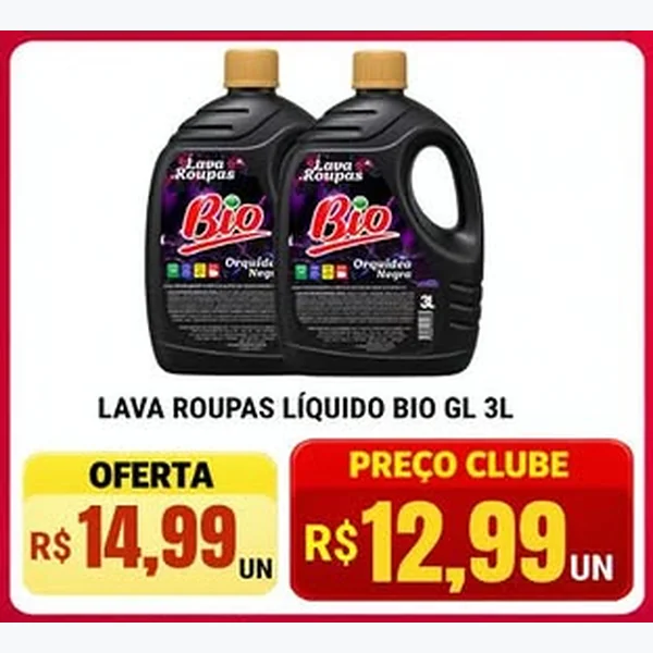 Recorte do encarte de Lava Roupas Líquido Bio 3 L