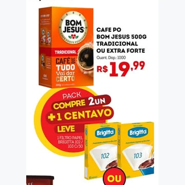 Recorte do encarte de Café em Pó Tradicional Bom Jesus 500 g