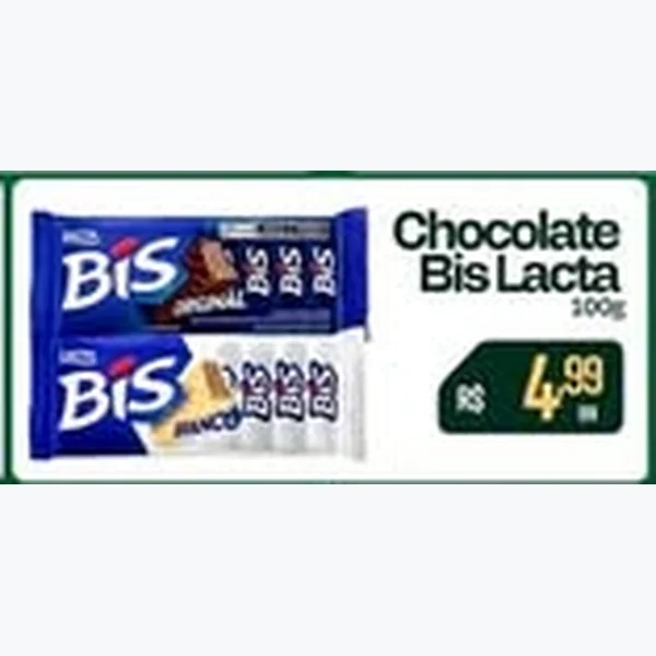 Recorte do encarte de Chocolate Bis Lacta 100 g