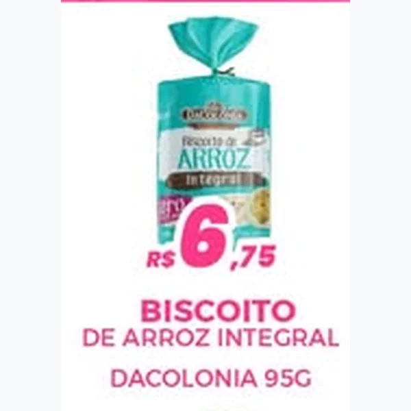 Recorte do encarte de Biscoito de Arroz Integral DaColonia 95 g
