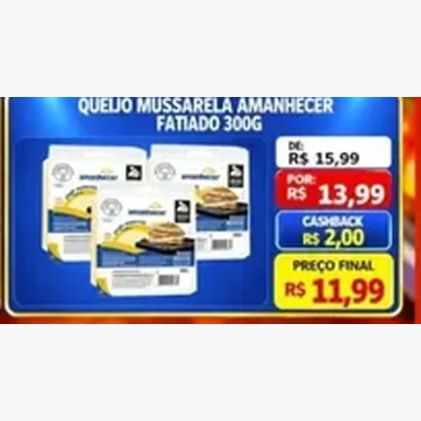 Queijo Mussarela Fatiado Amanhecer 300 g