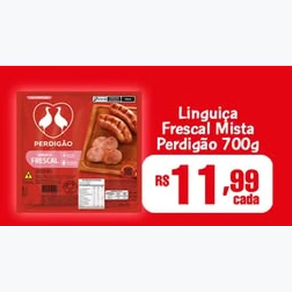 Recorte do encarte de Linguiça Frescal Mista Perdigão 700 g