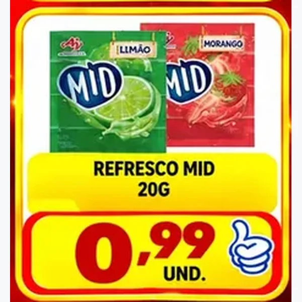 Recorte do encarte de Refresco Limão Mid 20 g