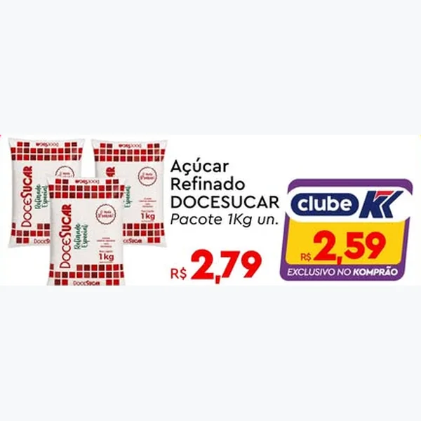 Açúcar Refinado DOCESUCAR 1 kg