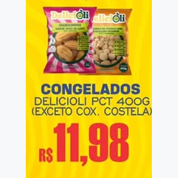 Recorte do encarte de Congelados Delicioli 400 g