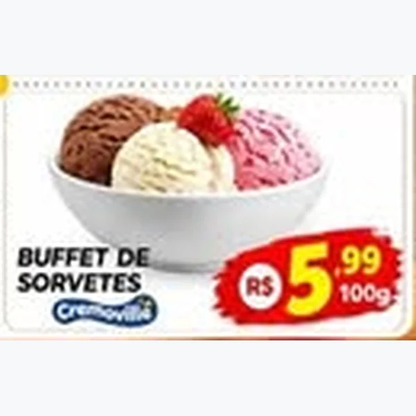 Recorte do encarte de Buffet de Sorvetes Cremoville