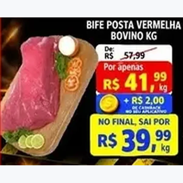Recorte do encarte de Bife Posta Vermelha