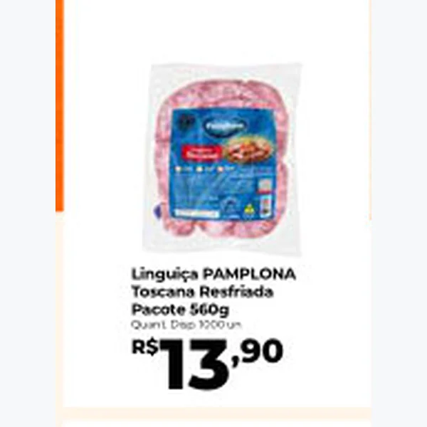 Recorte do encarte de Linguiça Toscana PAMPLONA 560 g