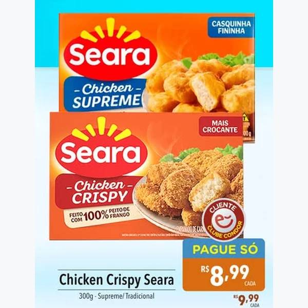 Recorte do encarte de Chicken Crispy Seara 300 g