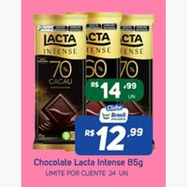 Recorte do encarte de Chocolate Intense Lacta 85 g