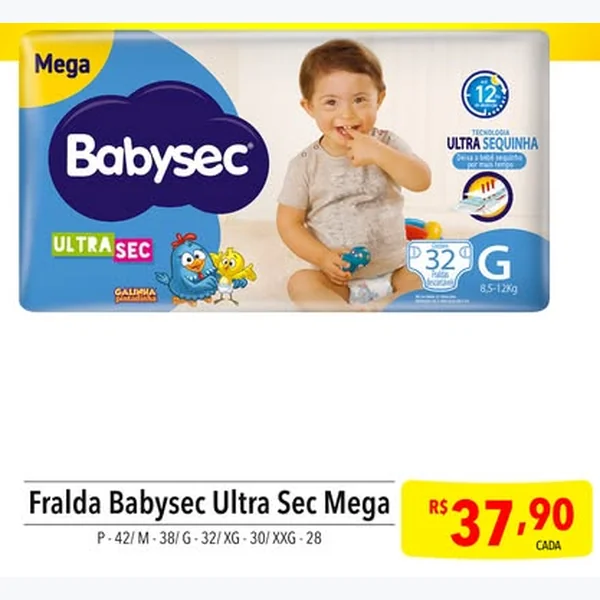 Fralda Ultra Sec Babysec