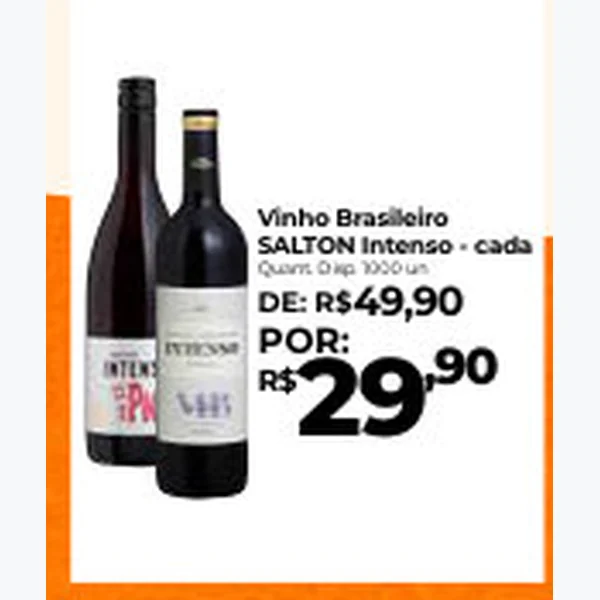 Recorte do encarte de Vinho Brasileiro Salton Intenso 750 ml