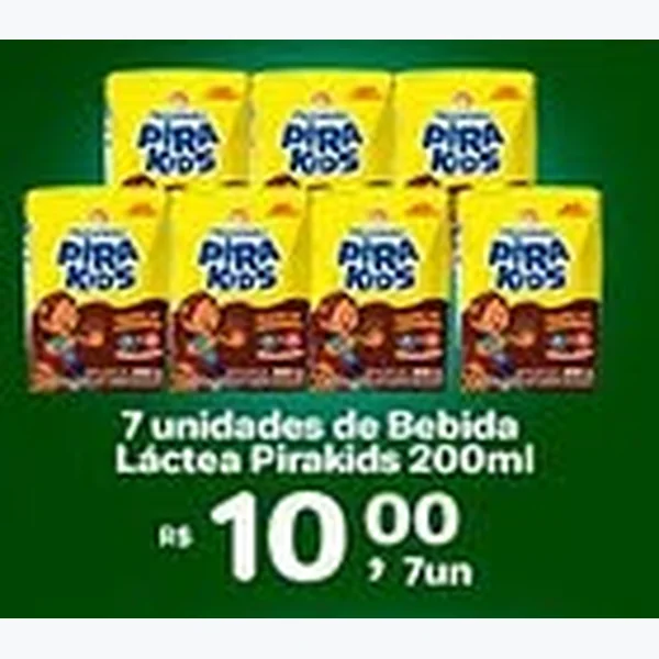 Recorte do encarte de Bebida Láctea Pirakids 200 ml