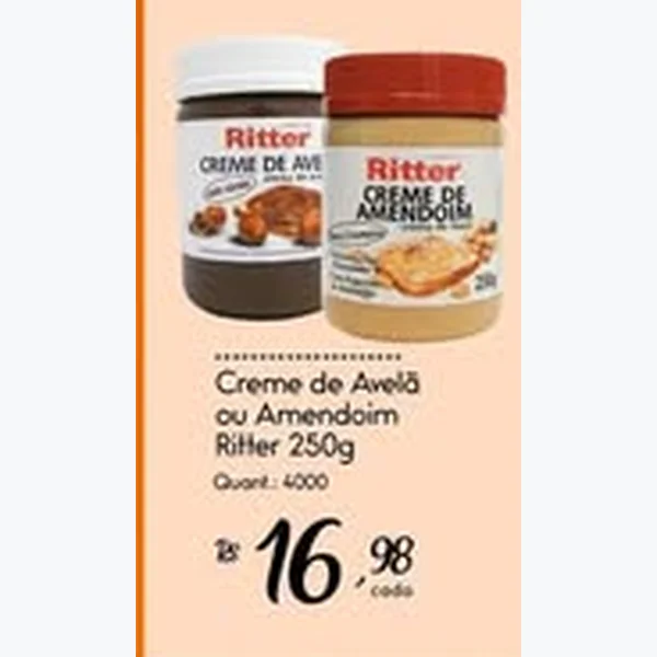 Recorte do encarte de Creme de Avelã Ritter 250 g