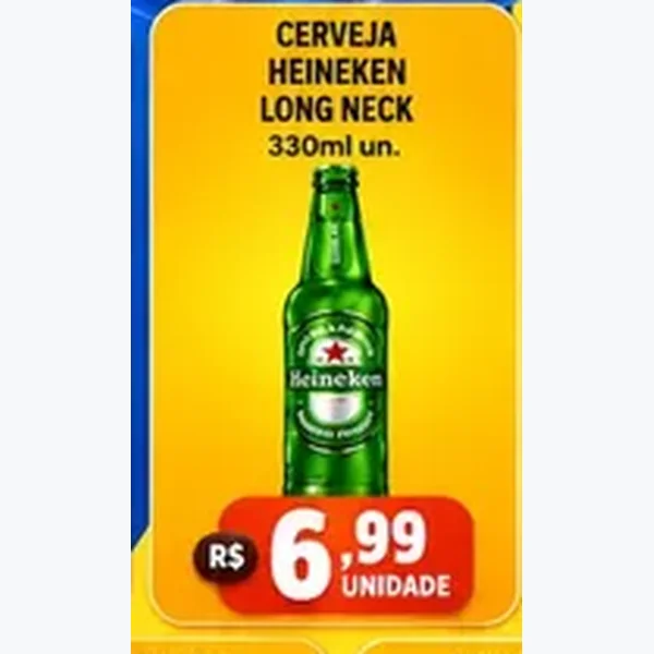 Recorte do encarte de Cerveja Long Neck Heineken 330 ml