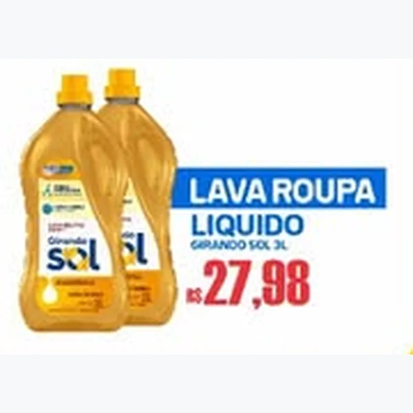 Lava Roupa Líquido Girando Sol 3 L
