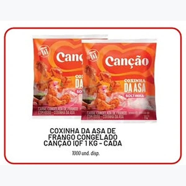 Recorte do encarte de Coxinha da Asa Congelada Canção 1 kg