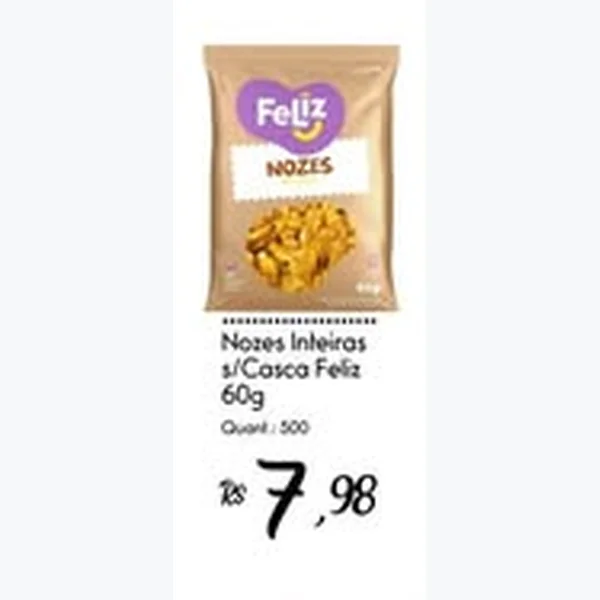 Recorte do encarte de Nozes Inteiras Feliz 60 g