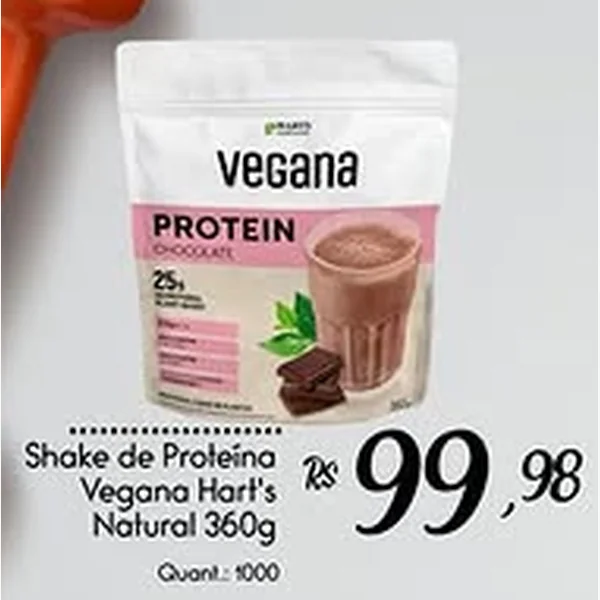 Recorte do encarte de Shake de Proteína Vegana Hart's 360 g
