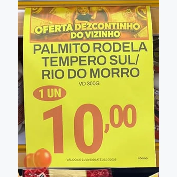 Recorte do encarte de Palmito Pupunha em Conserva Tempero do Sul 300 g