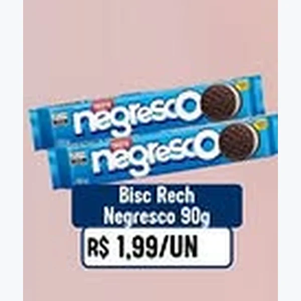 Recorte do encarte de Biscoito Recheado Negresco 90 g