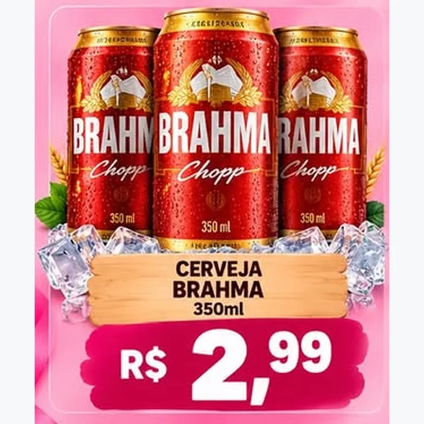 Recorte do encarte de Cerveja Chopp Brahma 350 ml