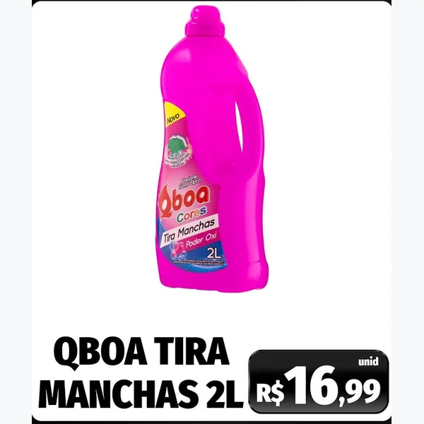 Alvejante sem Cloro Tira Manchas Cores Poder Oxi Qboa 2 L