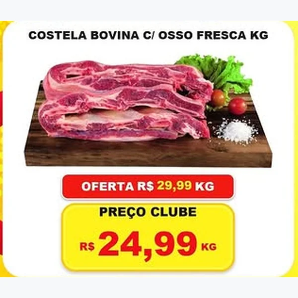 Recorte do encarte de Costela Bovina C/ Osso Fresca