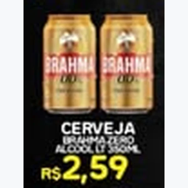 Recorte do encarte de Cerveja Zero Álcool Brahma 350 ml