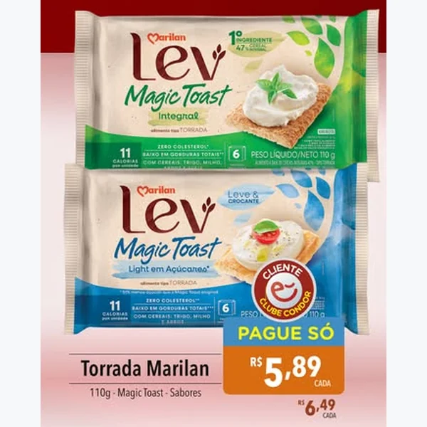 Torrada Magic Toast Integral Marilan 110 g