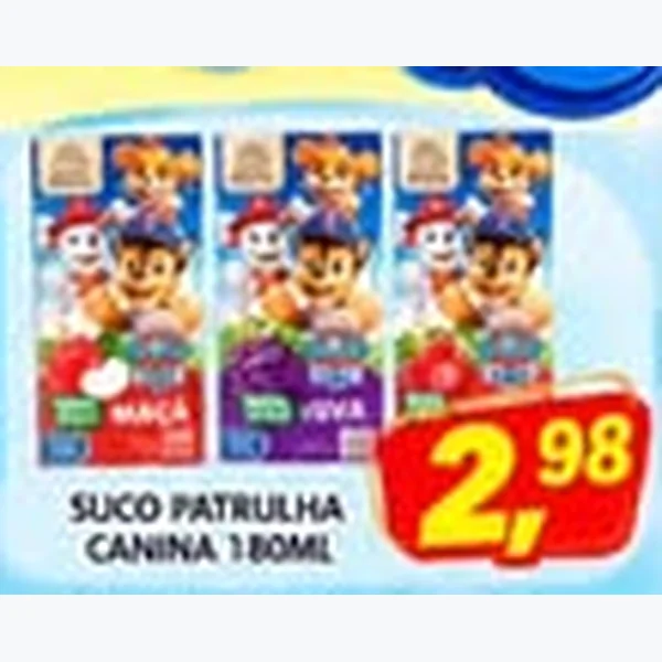 Recorte do encarte de Suco Patrulha Canina 200 ml