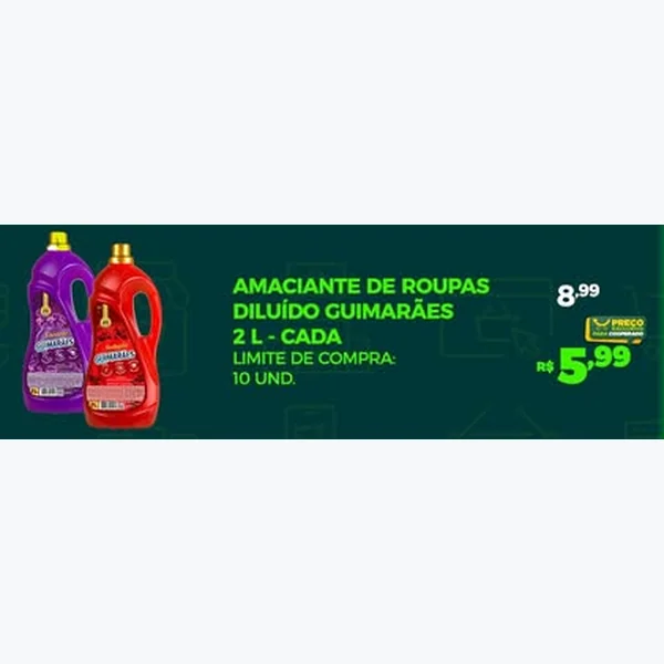 Amaciante de Roupas Diluído Guimarães 2 L