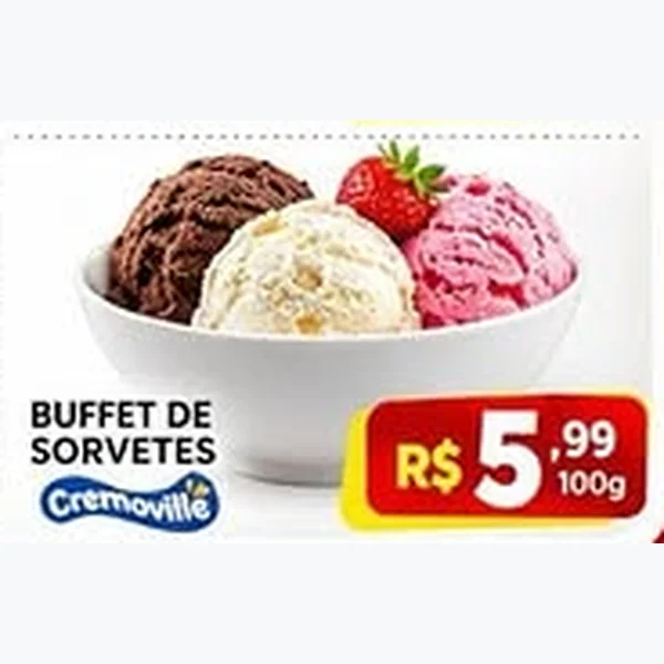 Recorte do encarte de Buffet de Sorvetes Cremoville