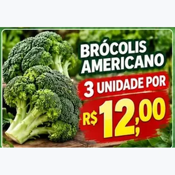 Recorte do encarte de Brócolis Americano