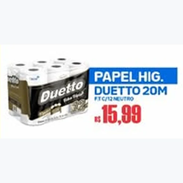 Papel Higiênico Duetto 12 un × 20 un