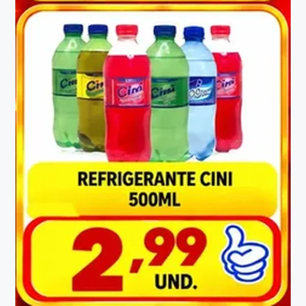 Recorte do encarte de Refrigerante Cini 500 ml