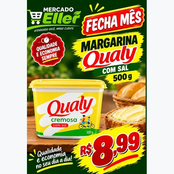 Recorte do encarte de Margarina Cremosa com Sal Qualy 500 g