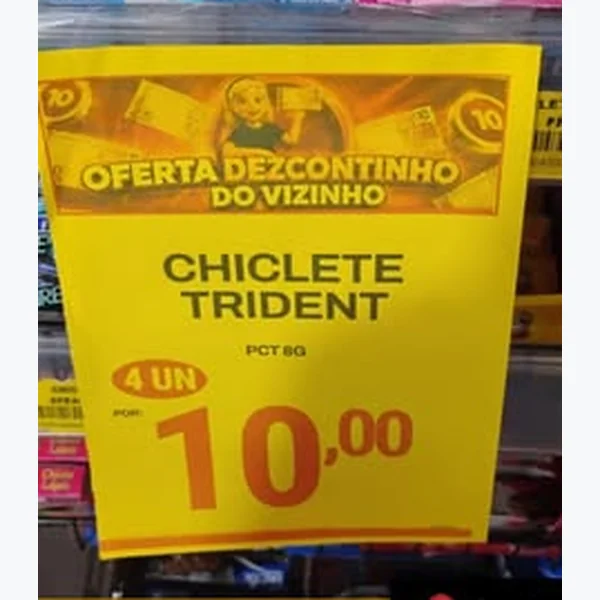 Recorte do encarte de Chiclete Trident 8 g